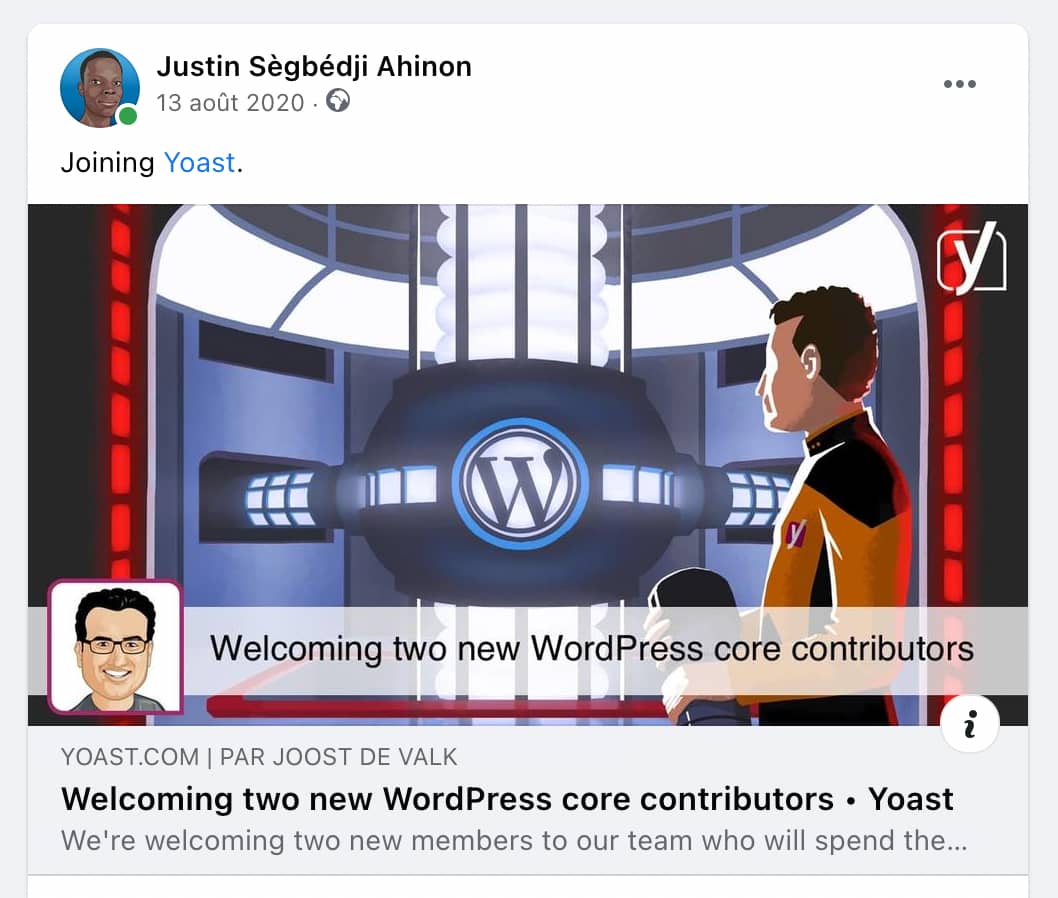 Joining Yoast, Facebook announcement